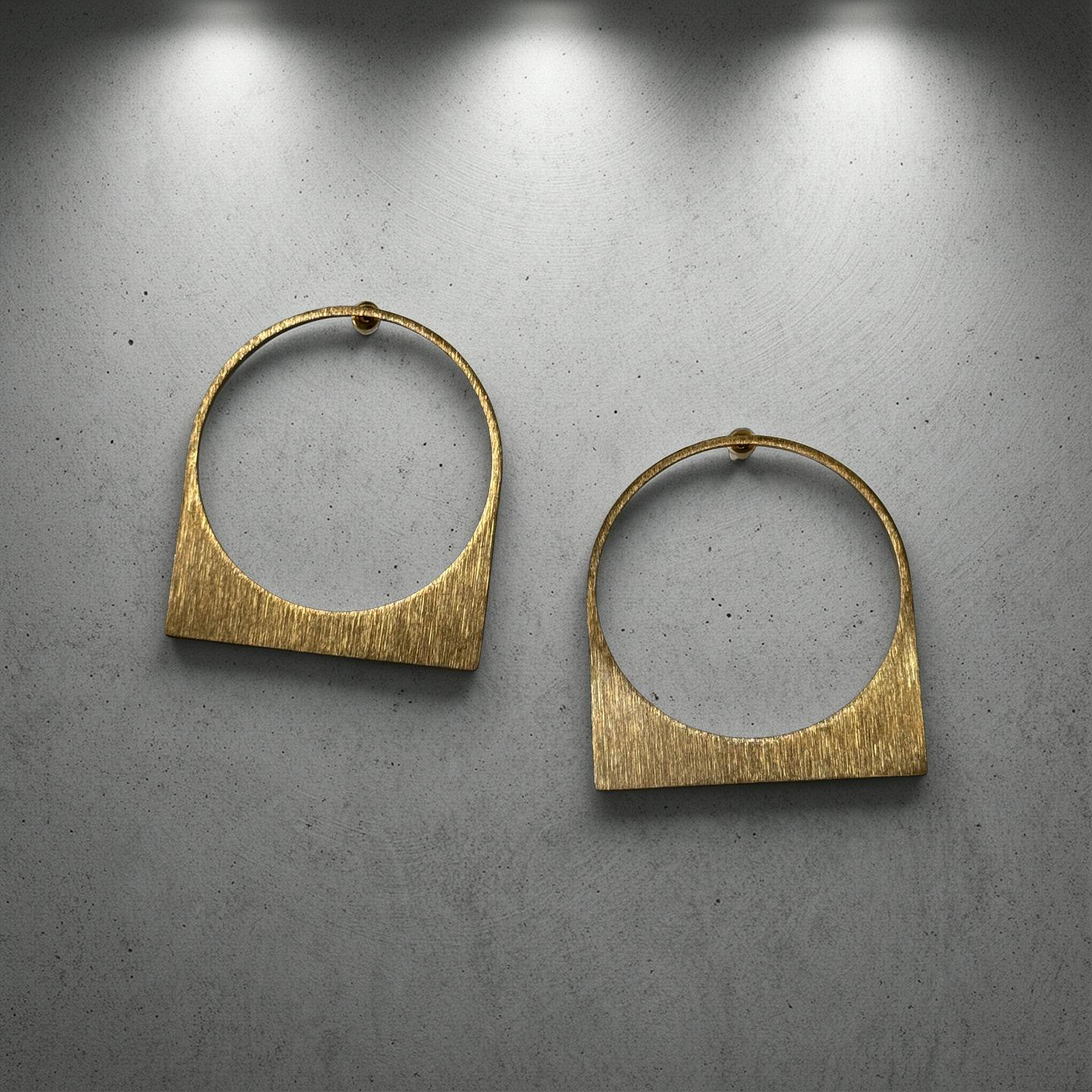 Round Hoop Earrings in Matte finish