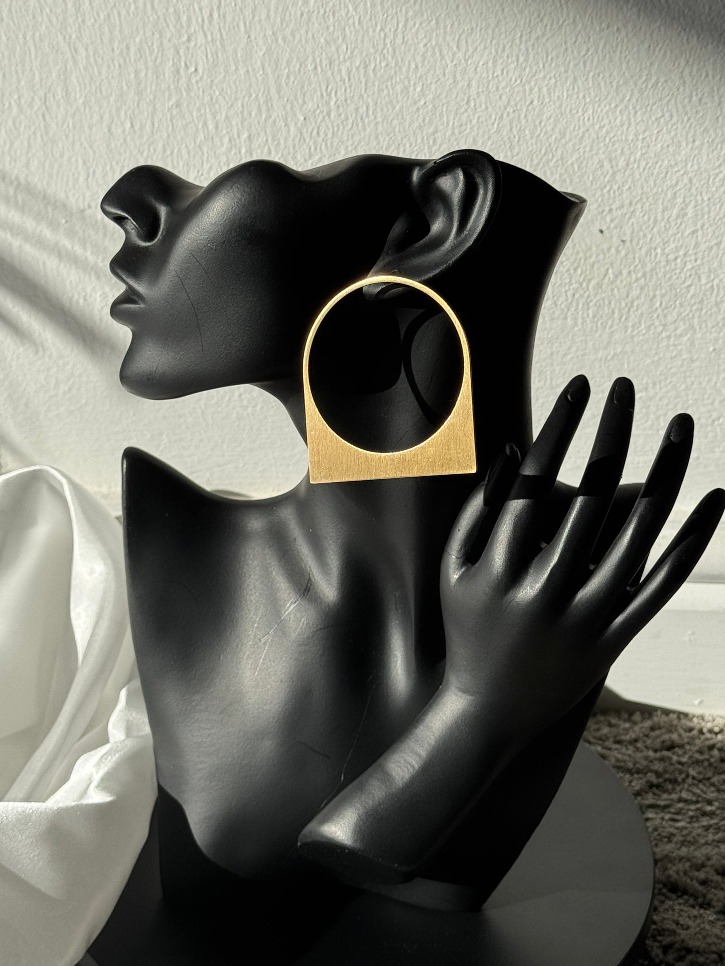 Gold Hoop Earrings 18K Gold plated Matte finish