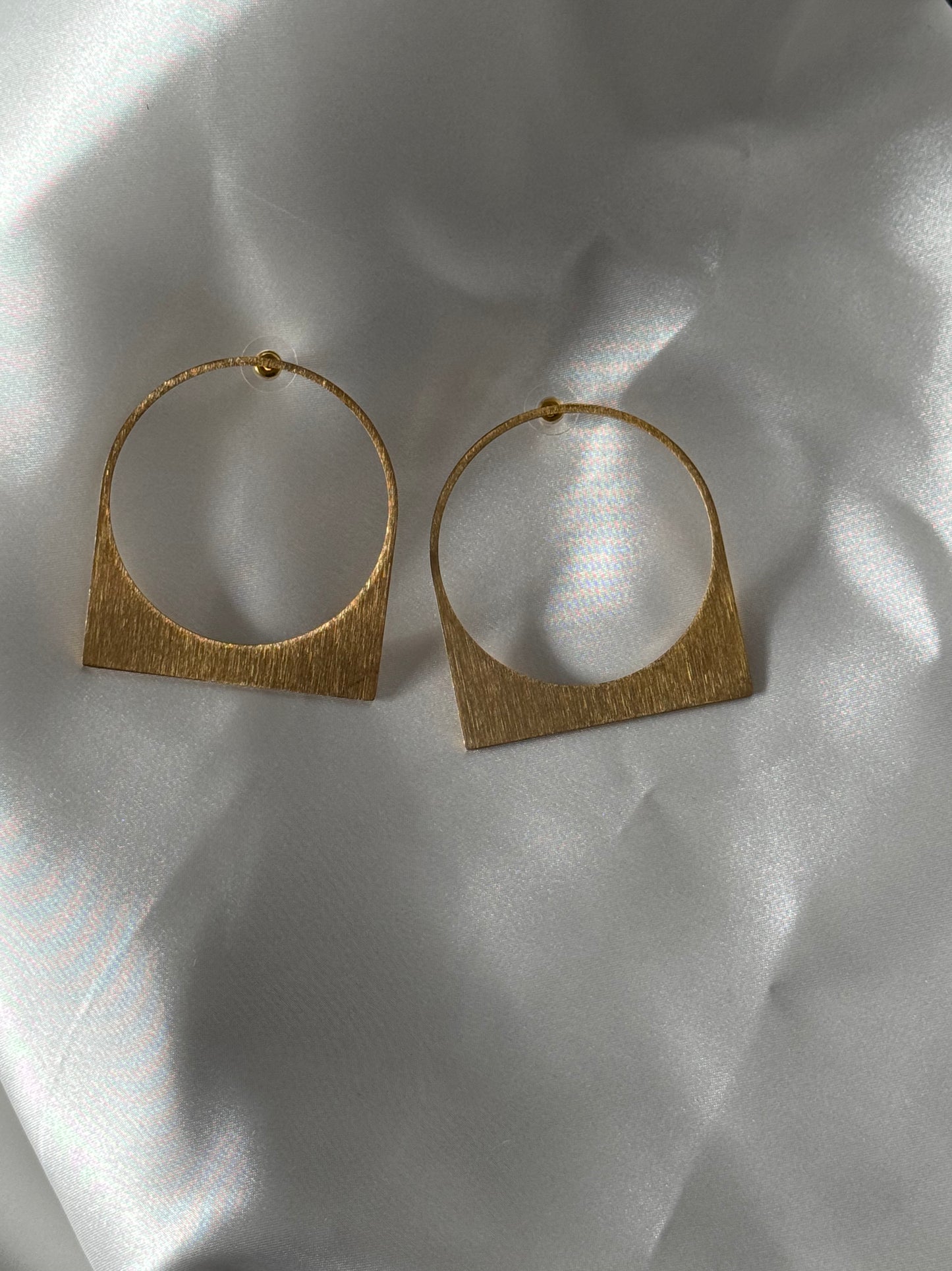 Gold Hoop Earrings 18K Gold plated Matte finish