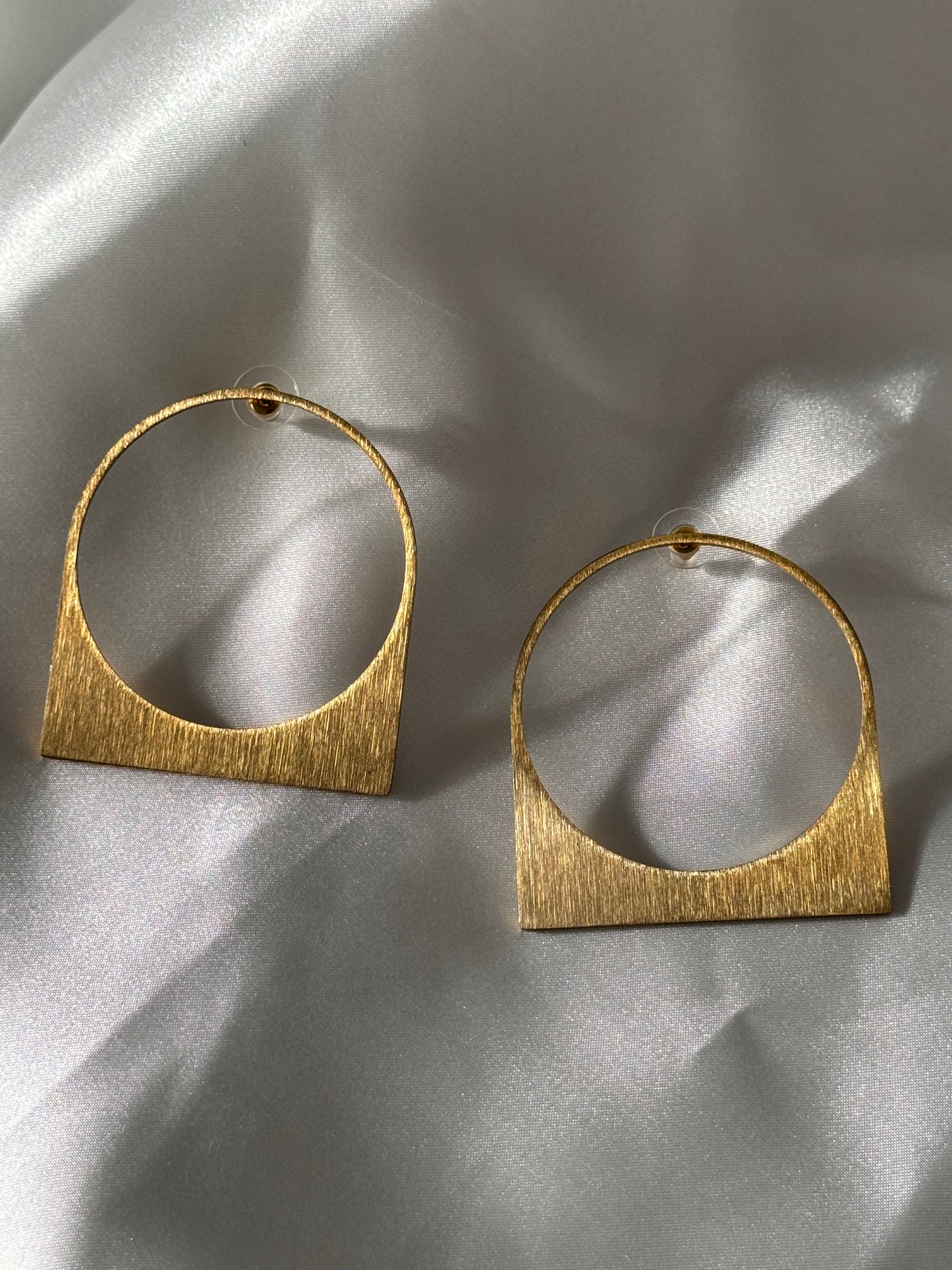 Gold Hoop Earrings 18K Gold plated Matte finish