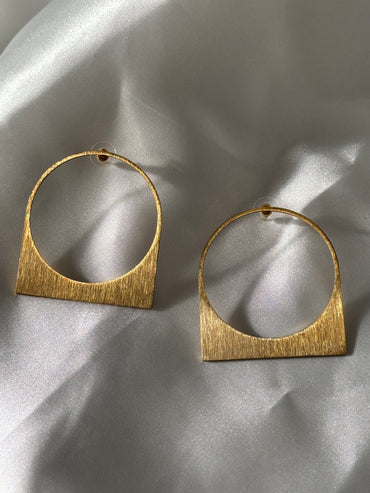 Gold Hoop Earrings 18K Gold plated Matte finish