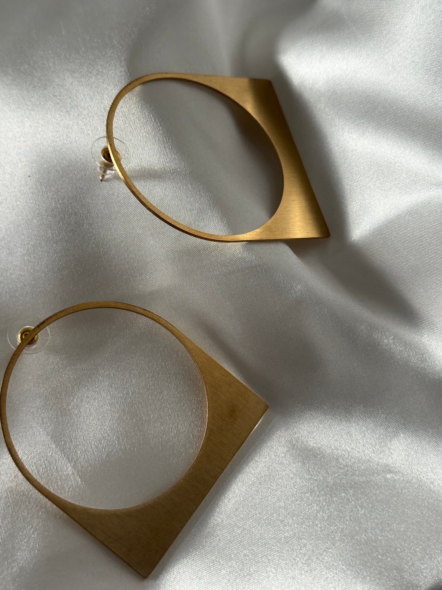 Gold Hoop Earrings 18K Gold plated Matte finish